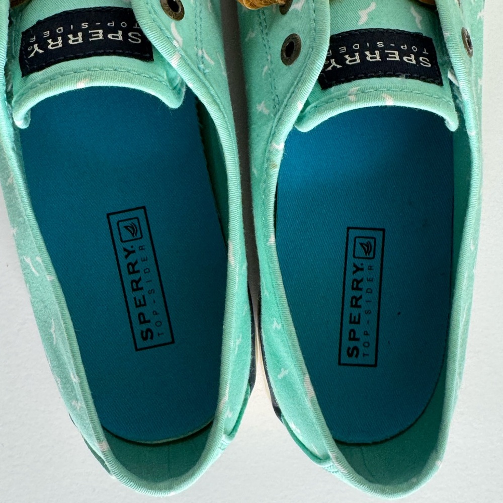 Sperry Mint Green and White Cloth Loafers  women’s size 9.5 - Picture 5 of 6
